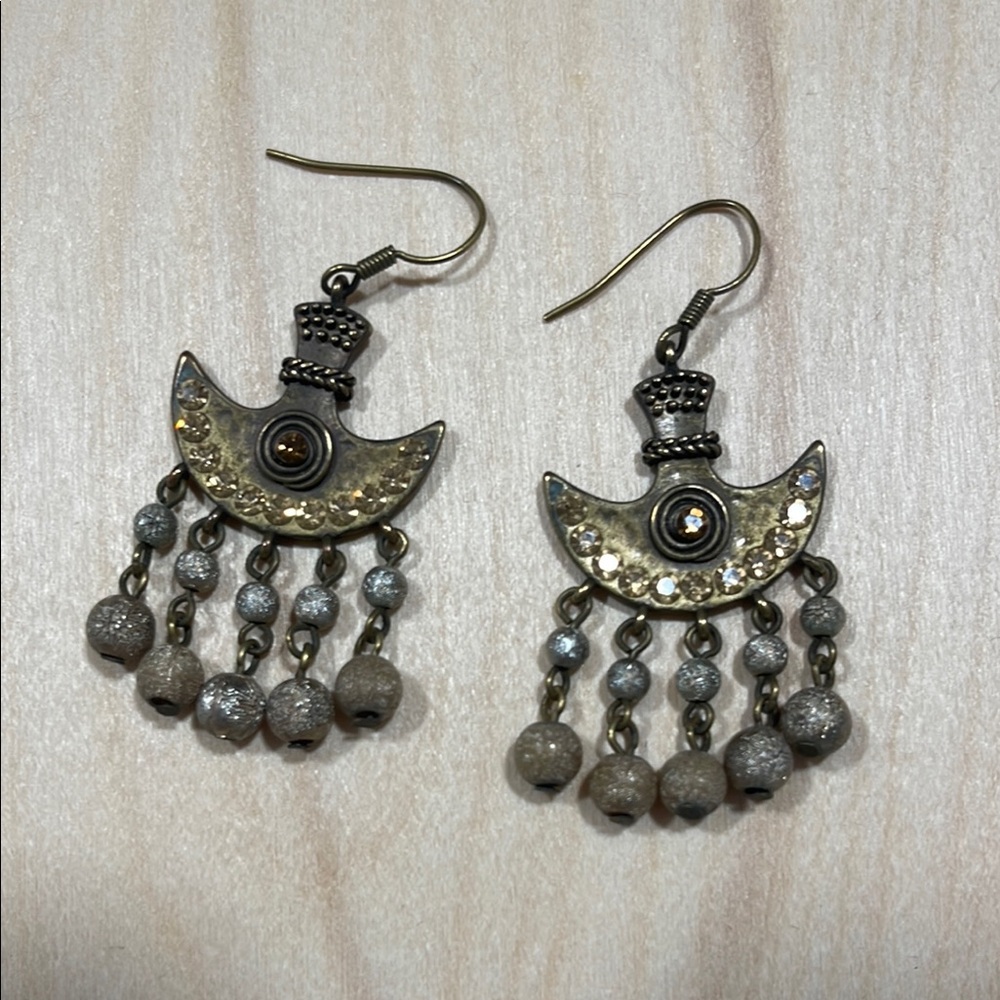 Elegant Gold and Silver Dangle Earrings